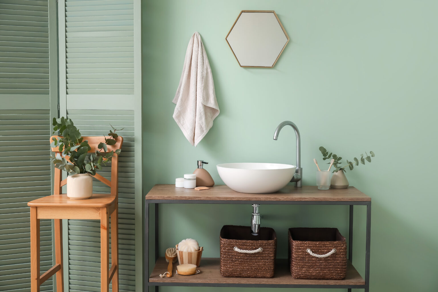 Interior of modern stylish bathroom