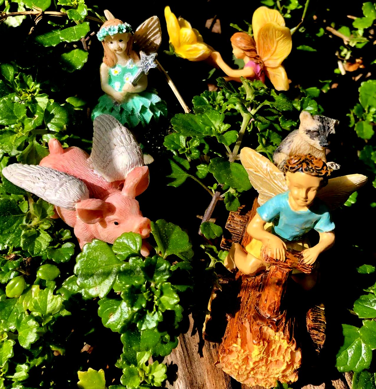 Fairy statues wilderness