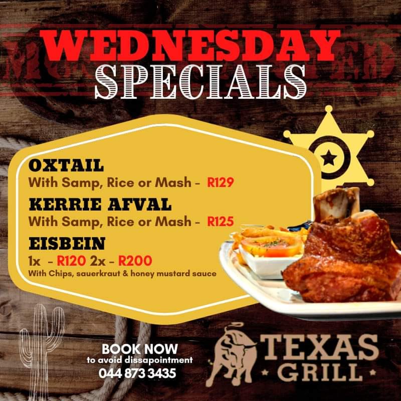 Texas Grill Wednesday Special
