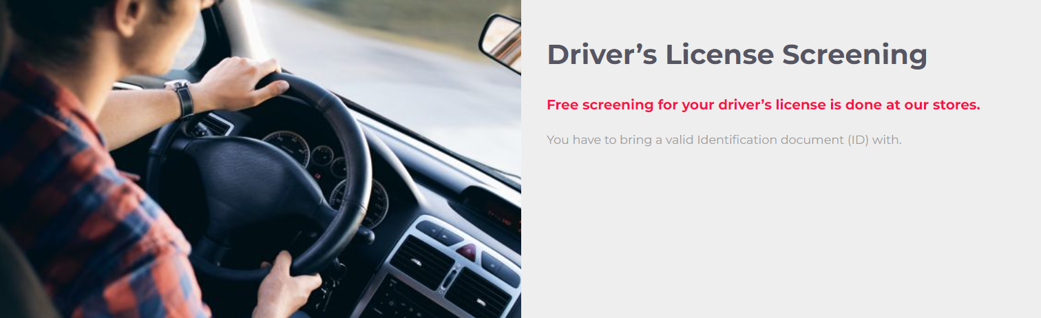 Drivers License screening George